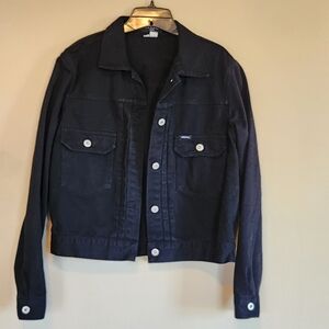 XL ladies vintage GUESS jean jacket blsck denim